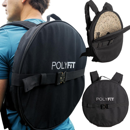 Polyfit PL8 Backpack for Olympic Weight Plates - Weighted Backpack for Strength Training, Rucking, and Gym Workouts - BLACK