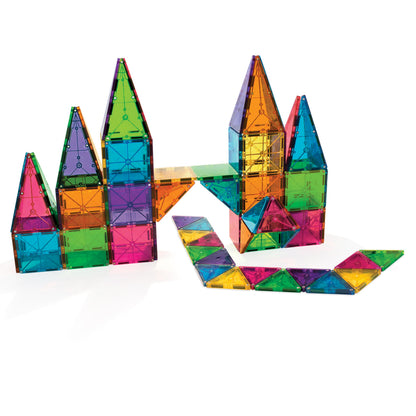 MAGNA-TILES Classic 100-Piece Magnetic Construction Set, The ORIGINAL Magnetic Building Brand, Rainbow