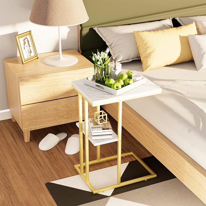 Easy Paws C Shaped End Table, Small Side Table