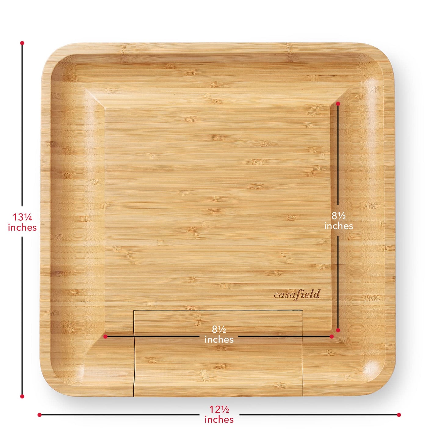 Casafield Bamboo Cheese Board and Knife Gift Set, Wooden Charcuterie Board Meat and Cheese Platter for Entertaining, Housewarming, Birthday, Wedding