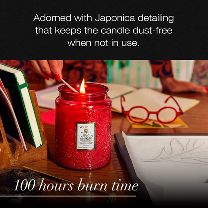 Voluspa Goji Tarocco Orange Candle, 18 oz, Coconut Wax Blend, Scented Candles for Home, 100 Hour Burn Time, Candle Jars