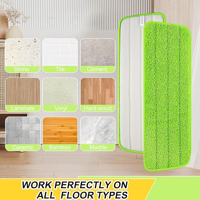 16.5 inch Reusable Mop Pads Microfiber Spray Mop Replacement Heads