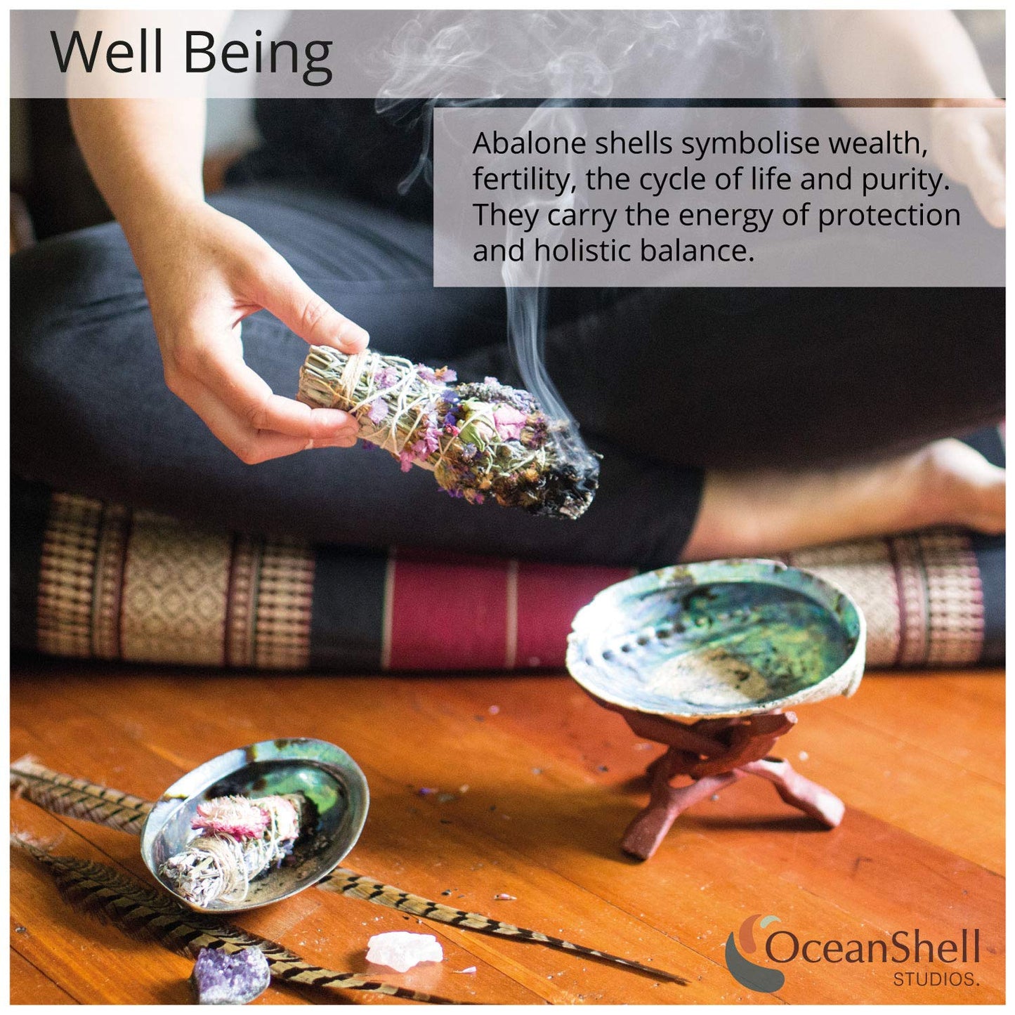 Natural Abalone (Pāua) Shell, with Stand,6-6.5 Inches,Supreme for Smudging,Cleansing Home,Meditation,Shell Crafts,Incense Holder,100% Natural, Sustainably Sourced by Ocean Shell Studios NZ
