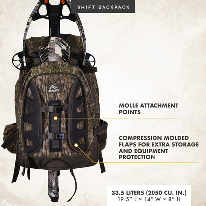INSIGHTS HUNTING by frogg toggs - The Shift, Heavy Duty Rifle Carrier Hunting Backpack, Mossy Oak Bottomland