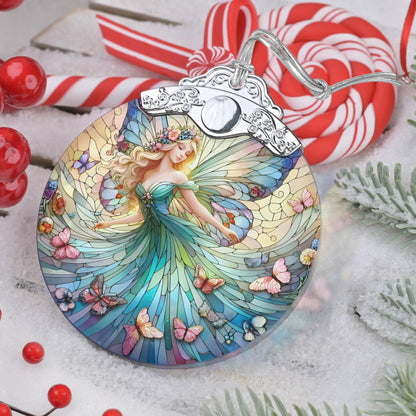 Jocidea Stained Glass Hanging Decor - Fairy Christmas Ornament - Gifts for Friends, Sisters