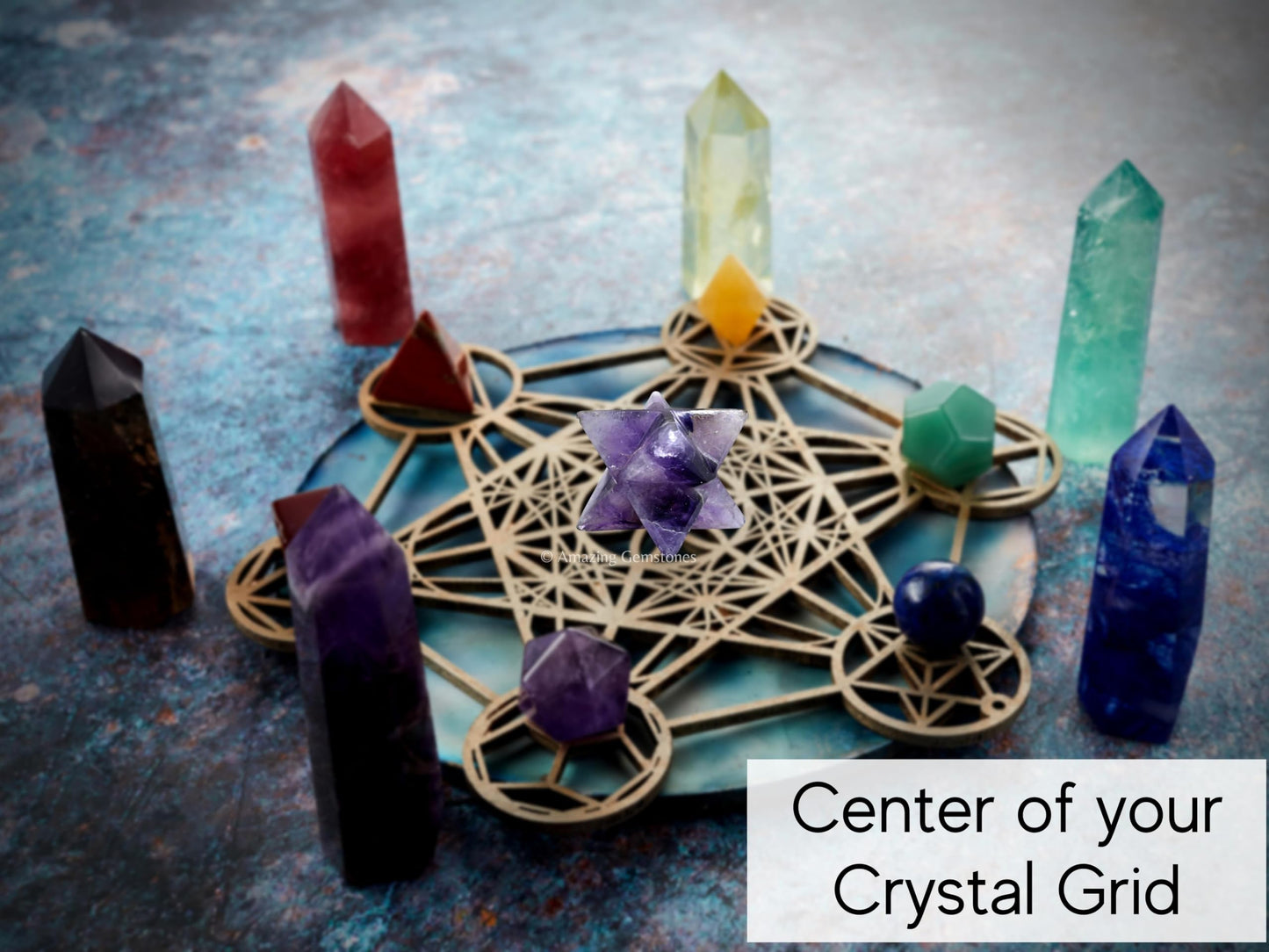 Amazing Gemstone Amethyst Merkaba Crystal - 2 Inches Metaphysical Merkaba Star for Meditation - Energetic Tetrahedron Crystal and Healing Stones for Spiritual Growth and Healing (45-55mm)