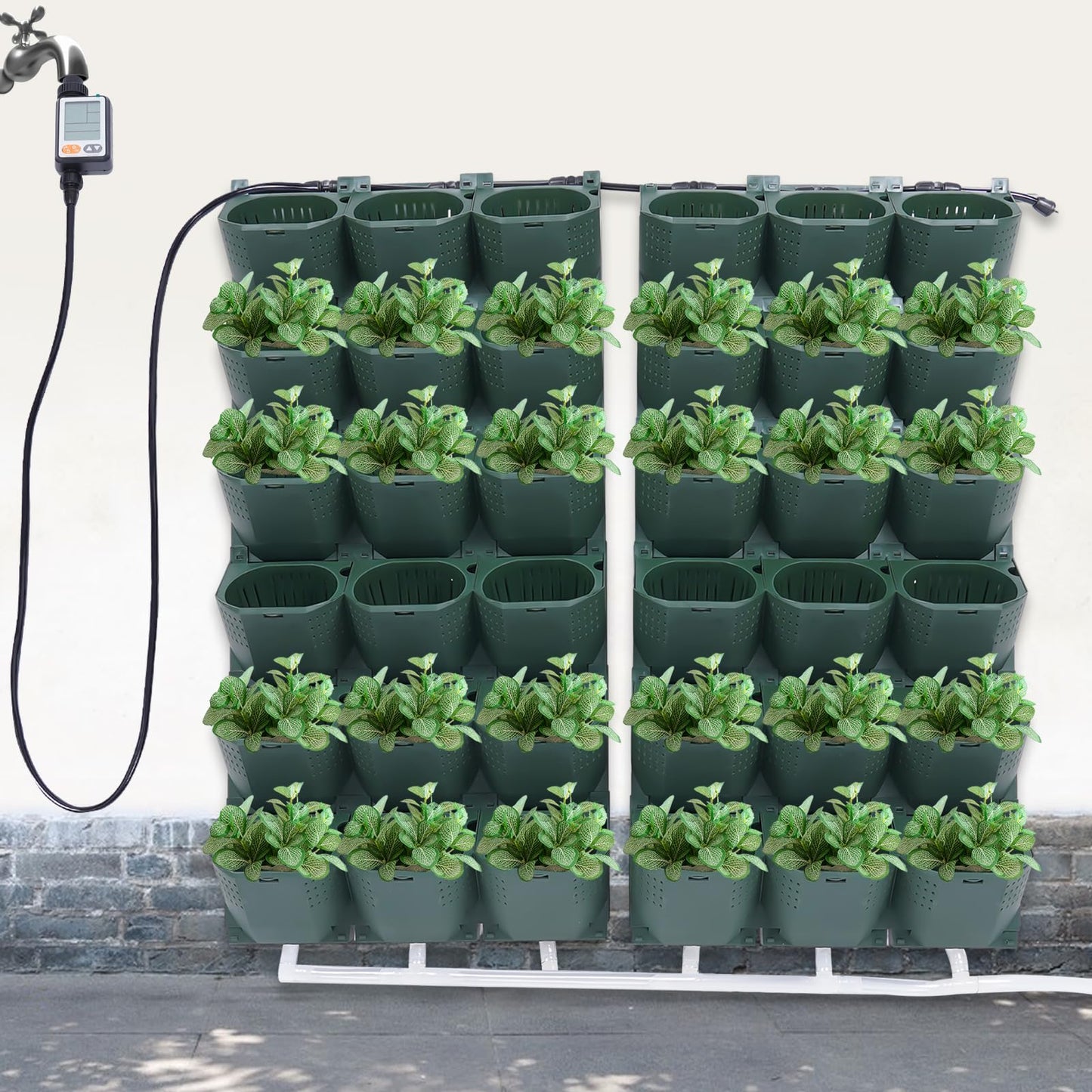 banborba Self Watering Wall Planter with 36 Pots, Wall Planters for Indoor Plants, Vertical Garden Planter, Wall Mounted Plastic Plant Grow Pots for Fruits Vegetables Flowers Herbs (Green)