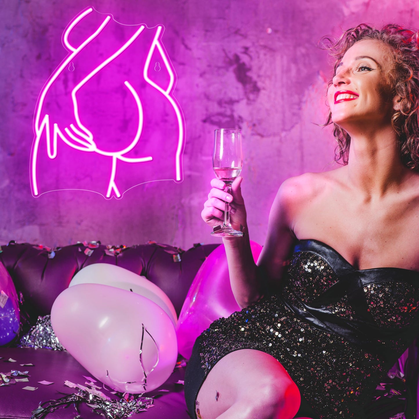Kavaas Lady Neon Sign 15.7" x 12.6" - Pink LED Lady Back Neon Signs for Wall Decor | Neon Light Sign for Bedroom, Party, Bar, Man Cave (Style - LB4)