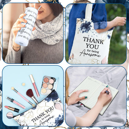 Wiwiqing 6 Pcs Christmas Appreciation Gift Set for Coworker Female Women Thank You May You Be Proud Ink Flower Gifts for Employee Staff Teacher Volunteer Administrative Professional(Classic Style)