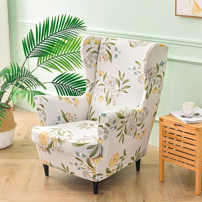KRFOONN Wingback Chair Covers Slipcovers 2 Piece Stretch Wing Chair Covers