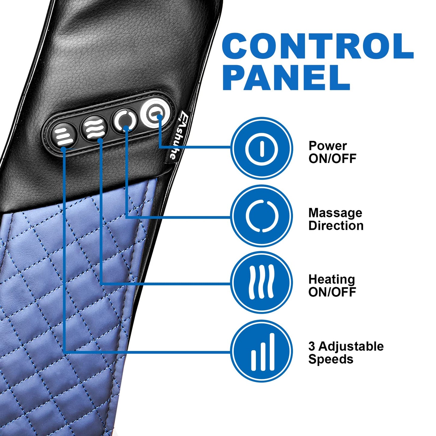 Neck and Shoulder Massager with Heat Shiatsu Back Massage Pillow with 3D Deep Tissue Kneading for Foot, Legs, Body Muscle Pain Relief, Use at Home, Office & Car