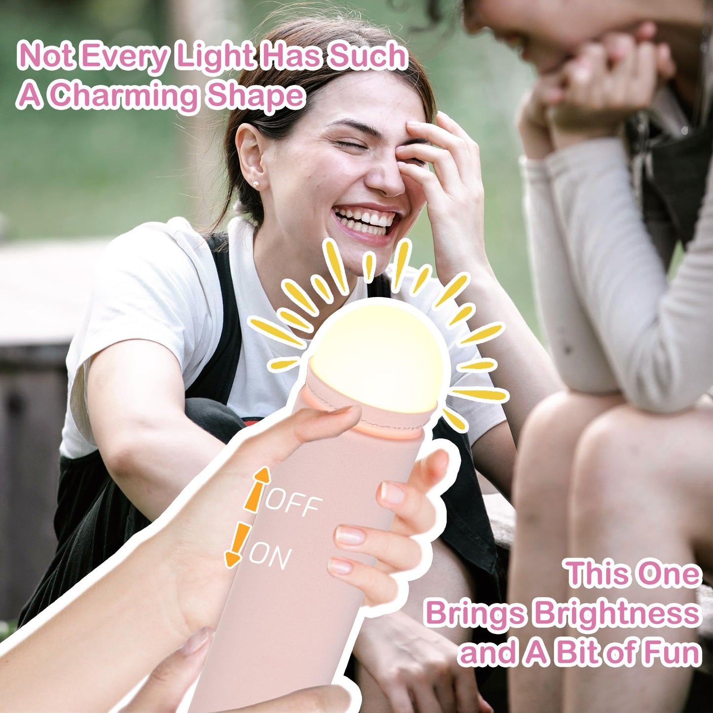 SMOOTHWIND Funny Night Light, Adult Gag Gift, Rechargeable Creative Column LED Lamp, Bedside Lamp for Bedroom, Weird Nightlight, Prank Decoration, Party Humor, Birthday White Elephant(Pink)