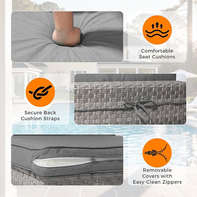 10-Seat Outdoor Wicker Patio Furniture Set