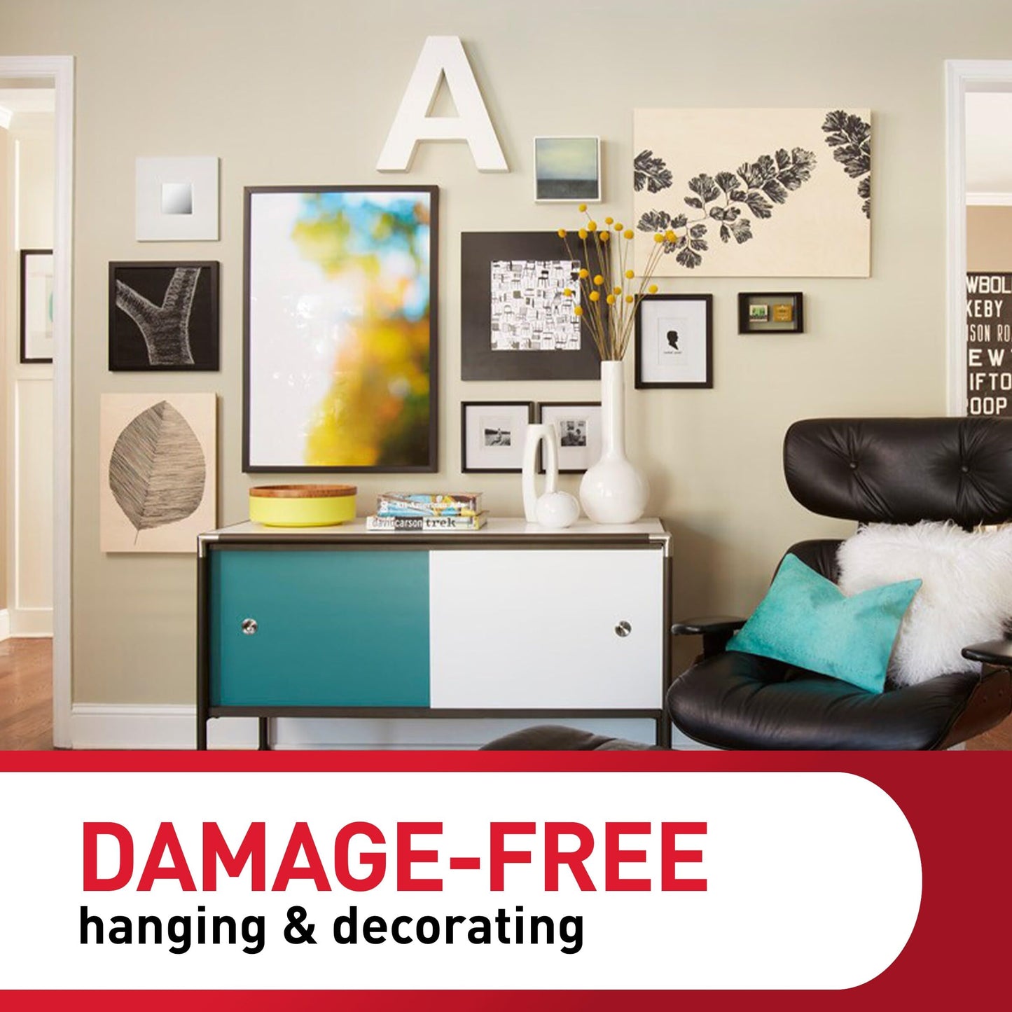 Command Large Canvas Hangers, 3 Canvas Hangers and 4 Command Strips, Damage-Free Hanging Sawtooth Frames, No Tools Wall Hooks for Home Decor, Holds up to 3 lb 18"x24" Canvas