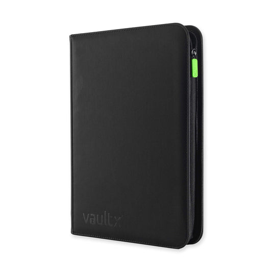 Vault X 9 Pocket Trading Card Zip Binder, 360 Cards, Premium Exo-Tec Album Material, 20 Side-Loading Pages, Folder for Collectible Games, Sports, TCG (Black)