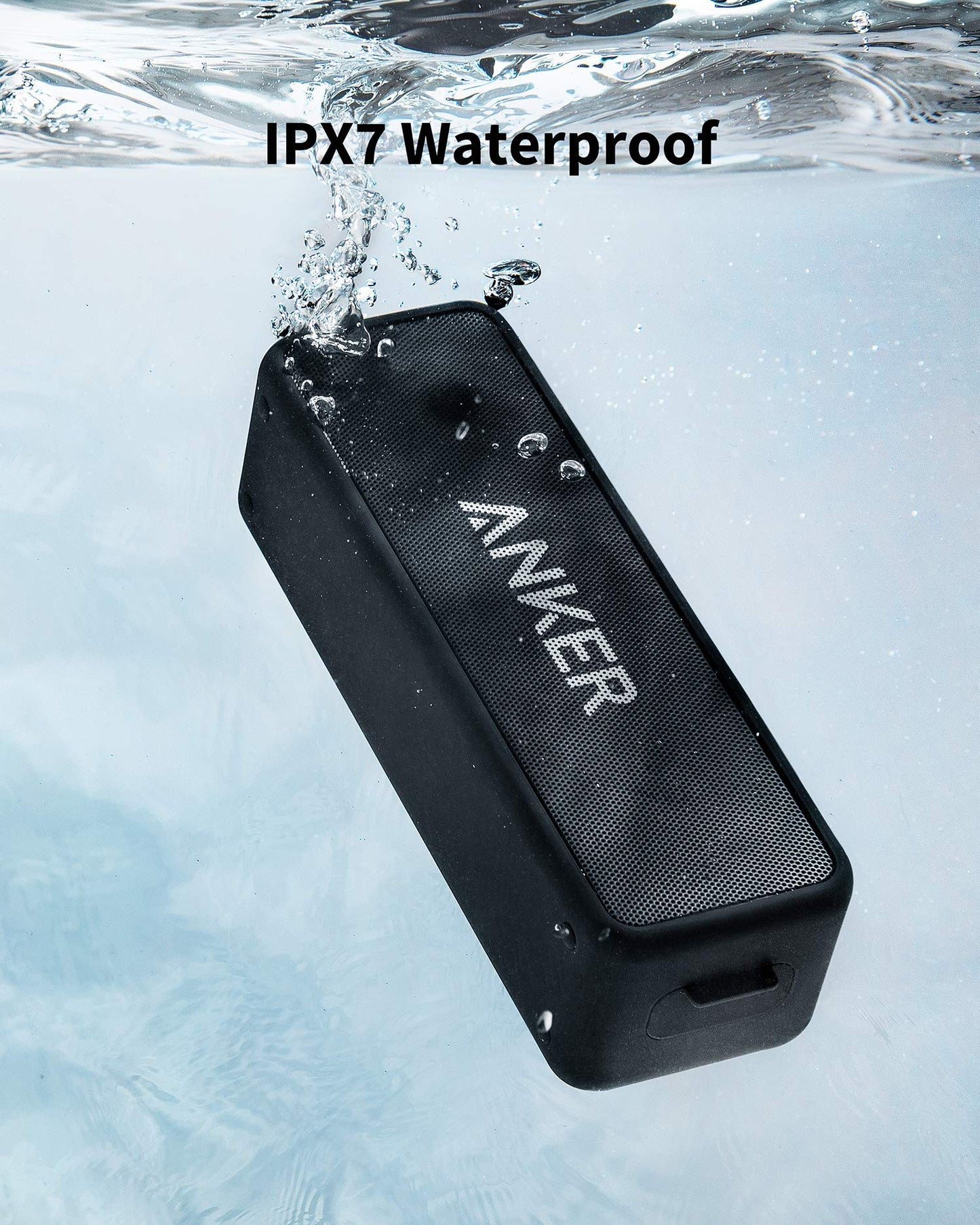 Anker Soundcore 2 Portable Bluetooth Speaker with 12W Stereo Sound, BassUp, IPX7 Waterproof, 24-Hour Playtime, Wireless Stereo Pairing, Speaker for Home, Outdoors, Travel