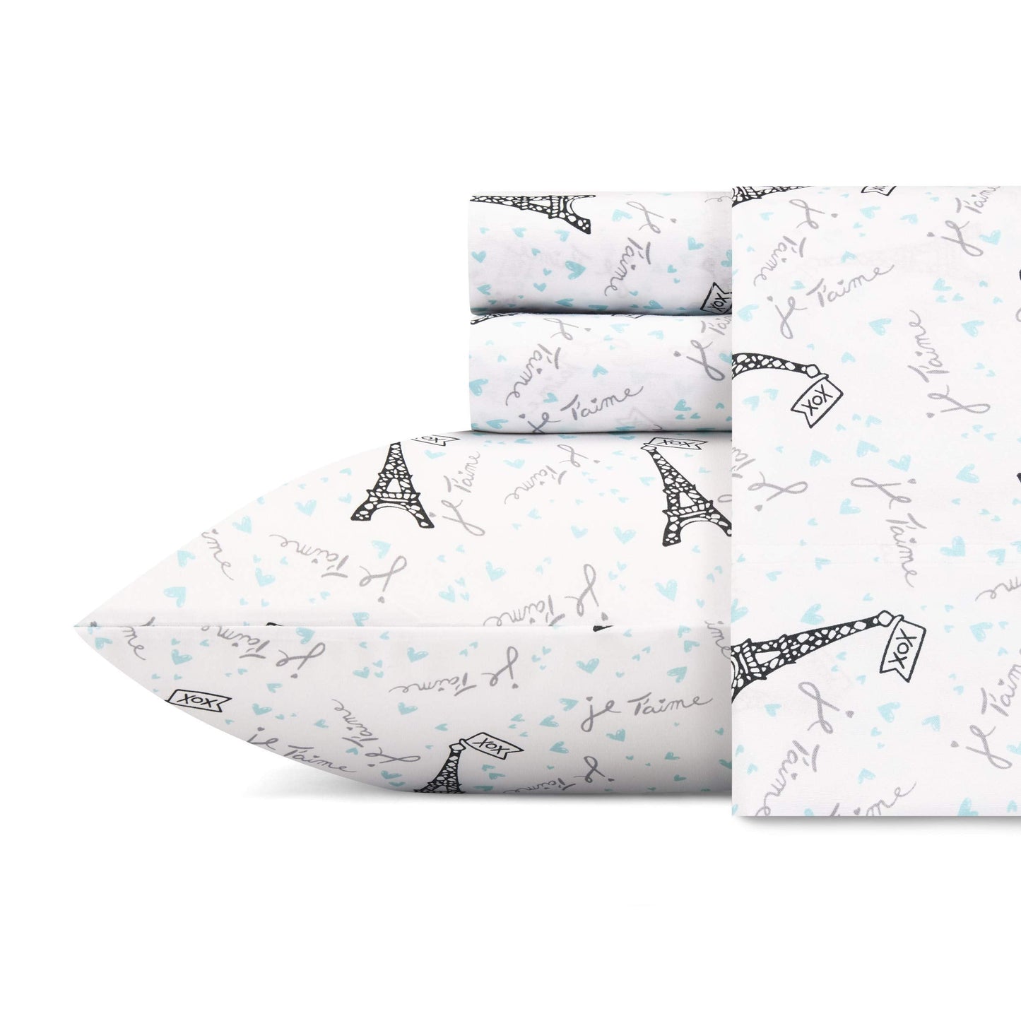 Betsey Johnson - Queen Bed Sheets, Soft & Lightweight Bedding, Fade & Wrinkle Resistant (Je T'Aime Paris, Queen)