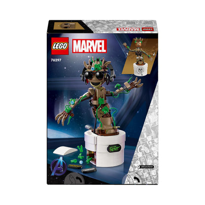 LEGO Marvel Dancing Groot Buildable Animated Toy Action Figure, Guardians of the Galaxy Character, Kids’ Hand-Operated Interactive Playset, Super Hero Gift for 10 Plus Year Old Boys and Girls 76297