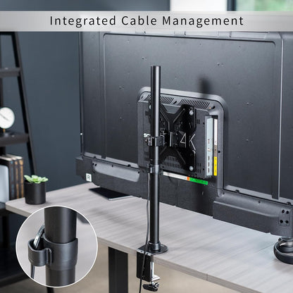 VIVO Ultra Wide TV Desk Mount for up to 55 inch Screens Weighing 66 lbs, Full Motion Height Adjustable Single Television Stand, Black, STAND-V155C