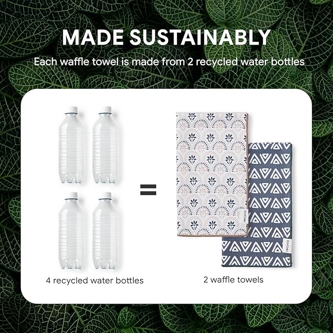 RECYCO Waffle Kitchen Towel Set of 2