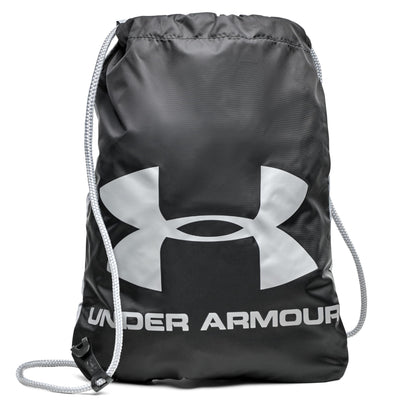 Under Armour Unisex-Adult Ozsee Sackpack , Black (009)/Steel , One Size Fits All