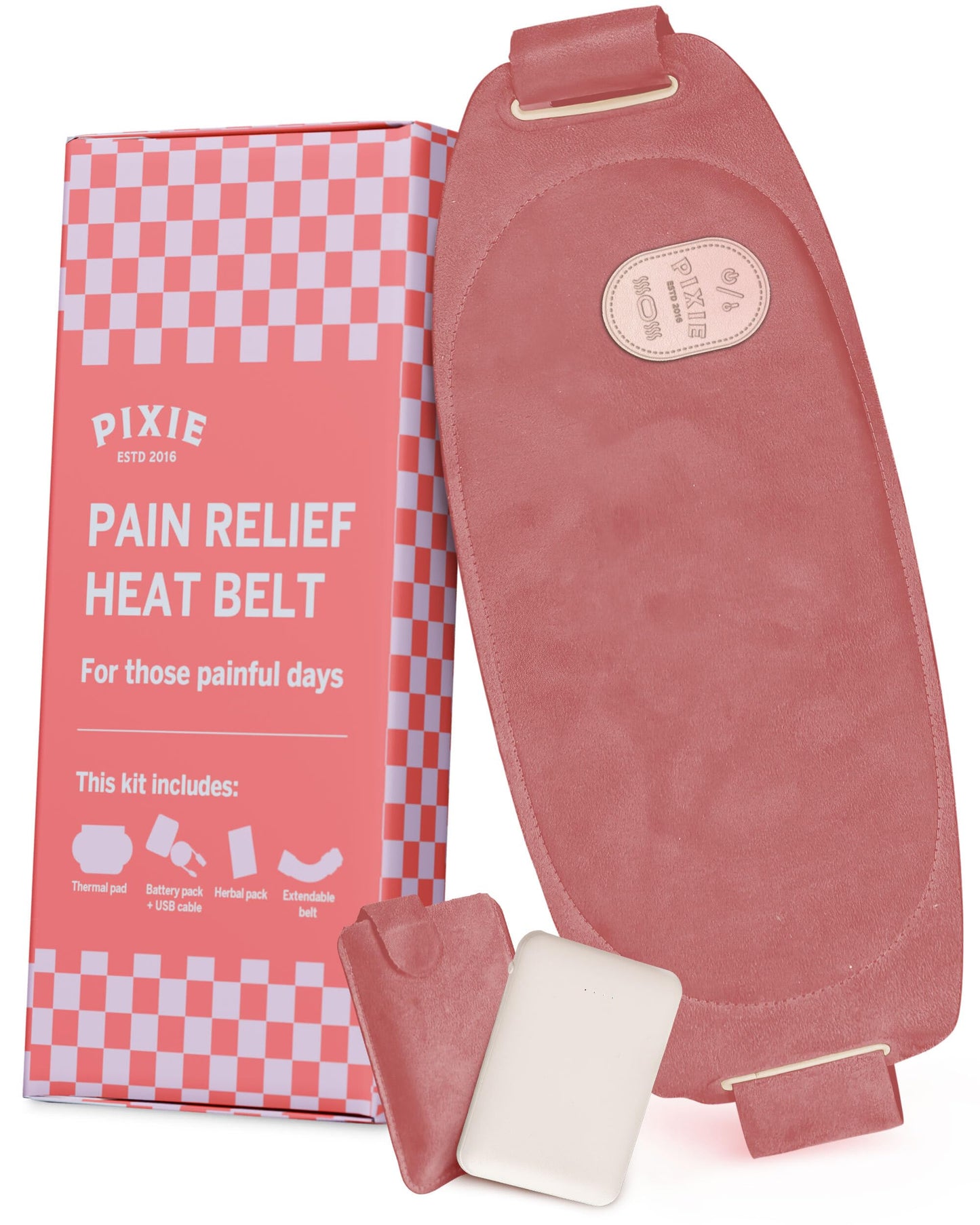 Pixie Period Heating Pad for Cramps - Thinnest Wearable Heating Pad - Unnoticeable Under Clothes - Best Portable Pain Relief Belt Device with Heat On The Market - Hours of Menstrual Pain Relief