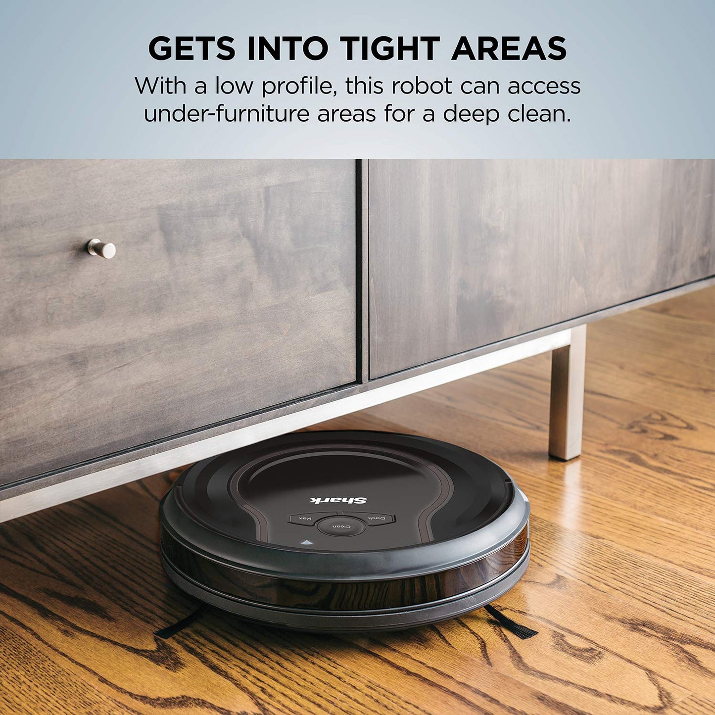 Shark Navigator Robot Vacuum with Bagless 30-Day Capacity Self-Empty Base, Powerful Suction, SmartPath Navigation, Self-Cleaning Brushroll, for Carpets & Hard Floors, White, AV2110S