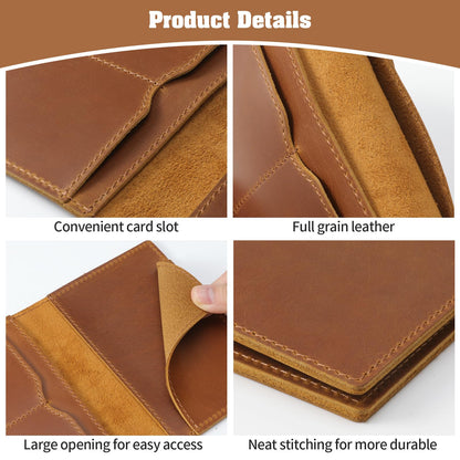 Jack&Chris Leather Passport Holder, Handmade Passport cover, Travel Wallet Cover Case for Men and Women, Leather Travel Documents Organizer Protector, JC107