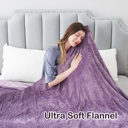 Electric Heated Blanket Full Size 72"x84", Cozy Large Oversized, 5 Heating Levels & 10 Hours Auto Off, Cozy for Bed, Sofa, & Office, Machine Washable, Purple