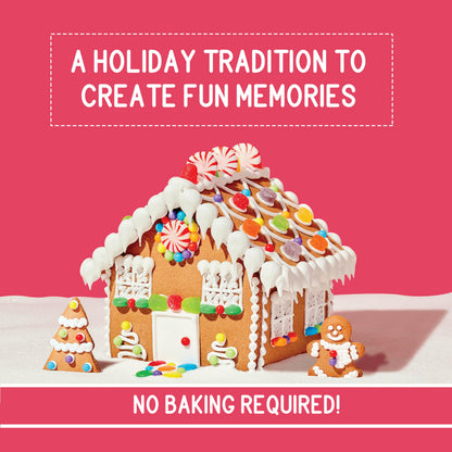 NABISCO Create-A-Treat E-Z Build Gingerbread House Decorating Kit, Holiday Gift, 27.3 oz + Bonus OREO Mini Cookie Snack Pack