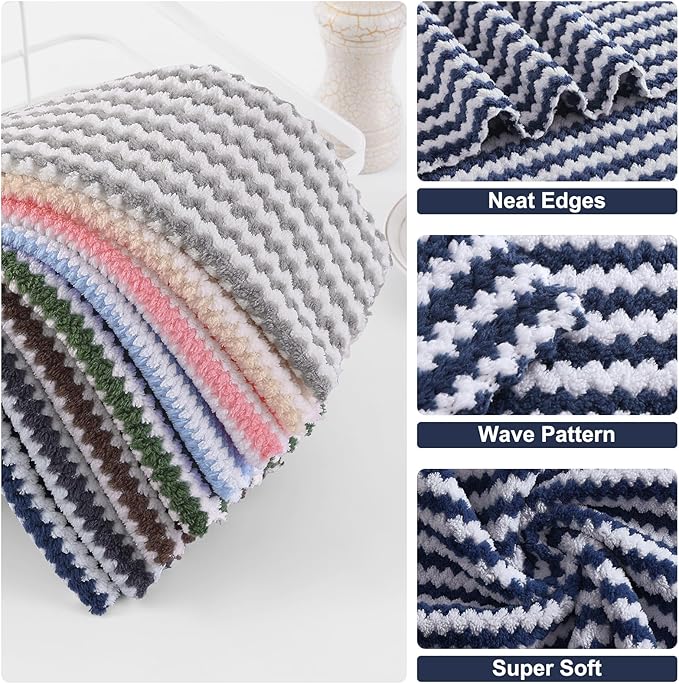 Homaxy 24 Pack Kitchen Dish Cloths, Ultra Soft and Absorbent Dish Towels
