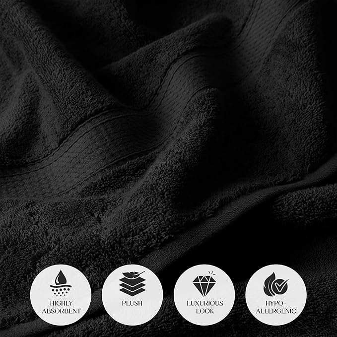 SUPERIOR Egyptian Cotton Pile Bath Towel Set of 2, Ultra Soft Luxury Towels