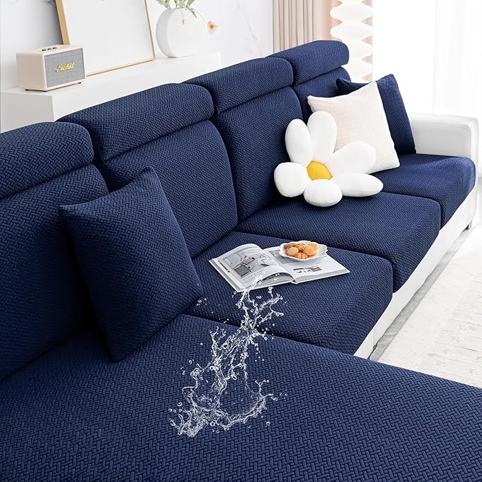Smiry Waterproof Couch Cushion Covers, Stretch Jacquard Sectional Couch Covers