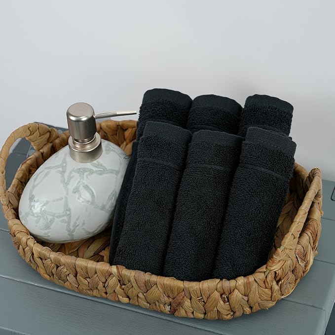 Tens Towels Pack of 12 Washcloths, 12 x 12 Inches, Lighter Weight, Quick to Dry
