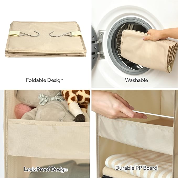 GRANNY SAYS 3 Shelf Hanging Closet Organizers and Storage, Collapsible Closet