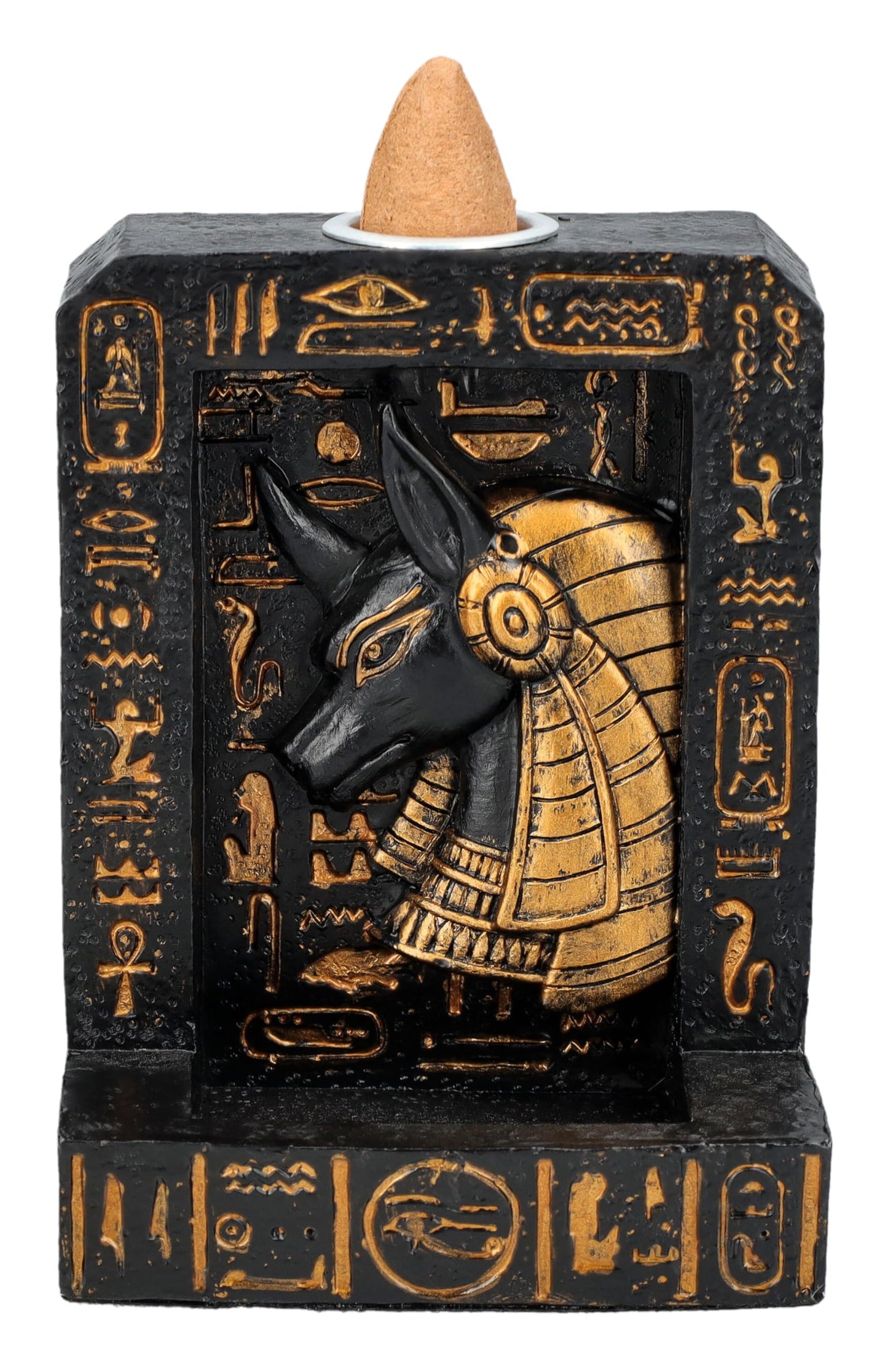 Pacific Giftware 4" Tall Anubis, Guardian of The Underworld Backflow Incense Burner Sculpture Home Decor Figurine Fragrance Accessory