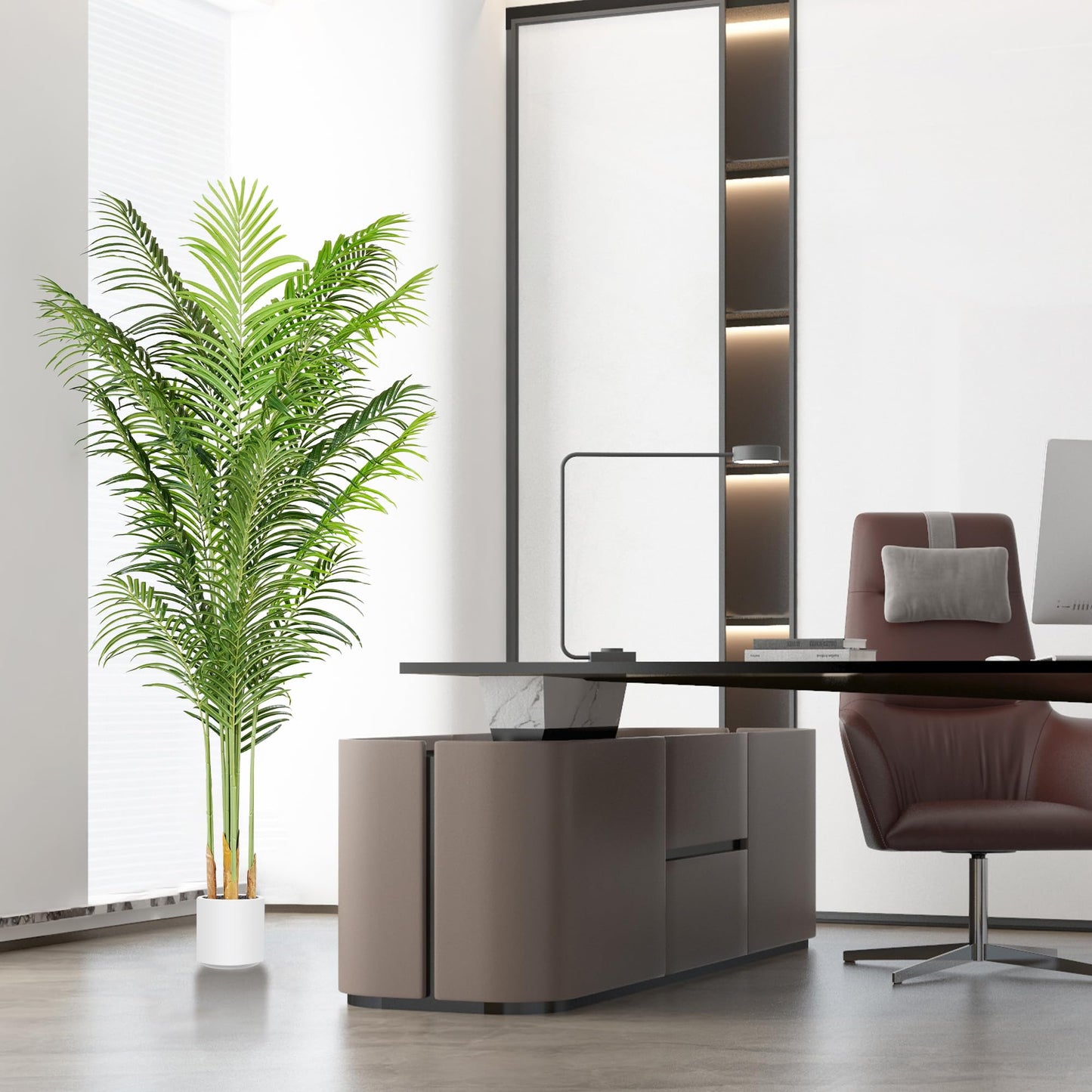 ProDeco Faux Palm Tree 6.6Ft Tall Artificial Plants Indoor Silk Green Floor Big Large Fake Potted Plant Artificial Decor for Home Office Living Room Outdoor
