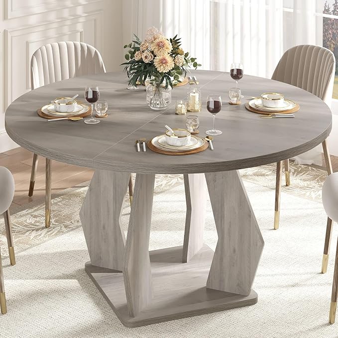 IBF Round Dining Table, Farmhouse Pedestal Dining Tables