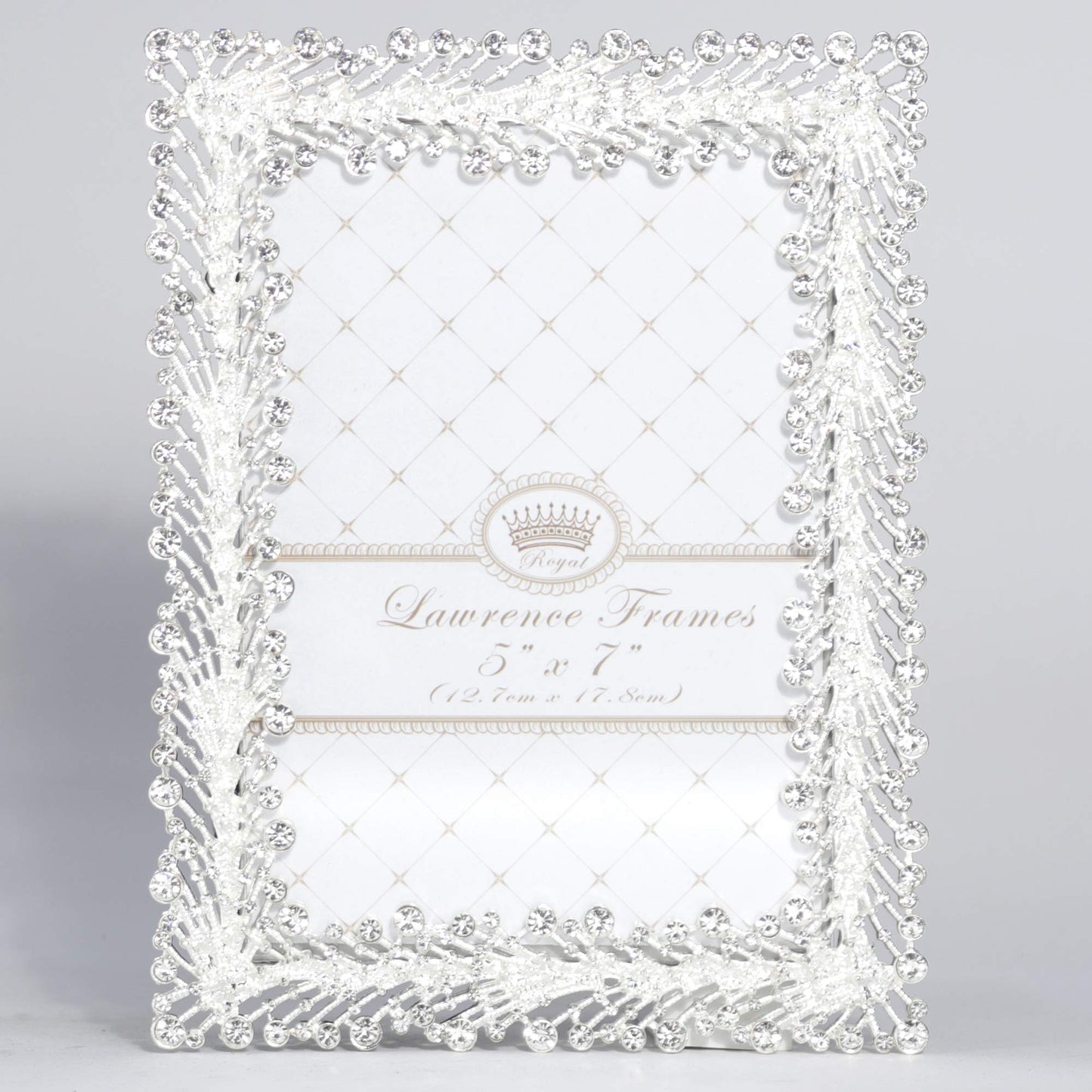 Lawrence Frames 5x7 Jasmond Silver Metal Crystal Spray Picture Frame