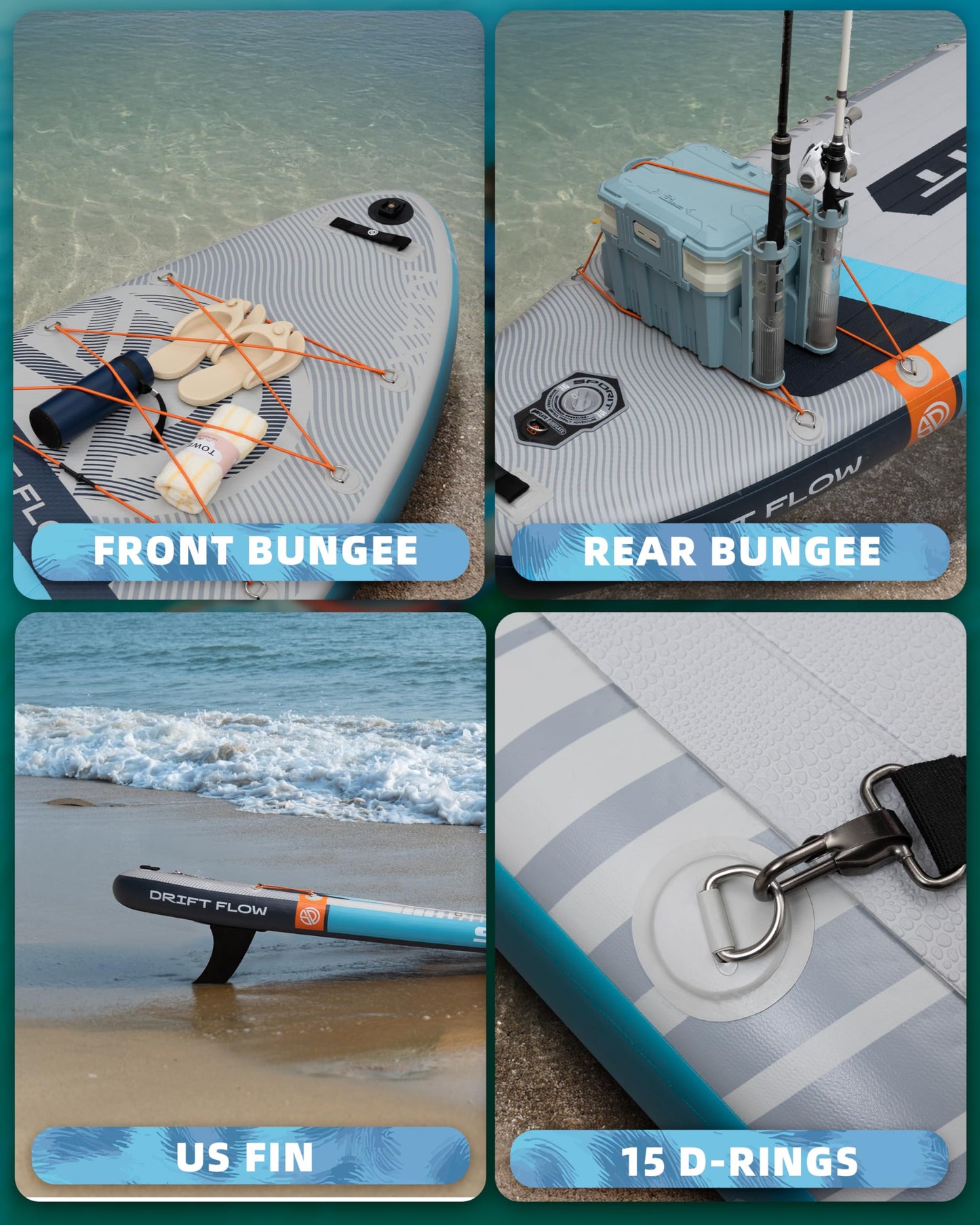 SPORIT 11'6" x 35" Extra Wide Inflatable Paddle Board for Adults, 450 lb Capacity Wide Stable Stand Up Paddle Board, 2–3 Person SUP, Heavy Duty 22 PSI, US Fin, Kayak D Rings, Large Stable Paddleboard