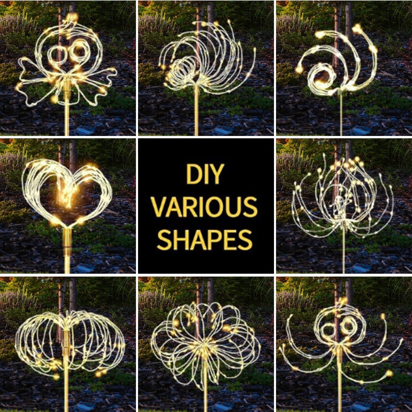 Banax Solar Garden Lights Outdoor Decor 2 Pack Christmas Lights 150 LED Solar Powered Stake Lights for Lawn, Garden, Pathway, Yard & Holiday Decorations(Warm White)