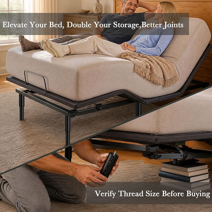 7-12 Inch Adjustable Bed Base Legs, Heavy Duty Metal Replacement Kit
