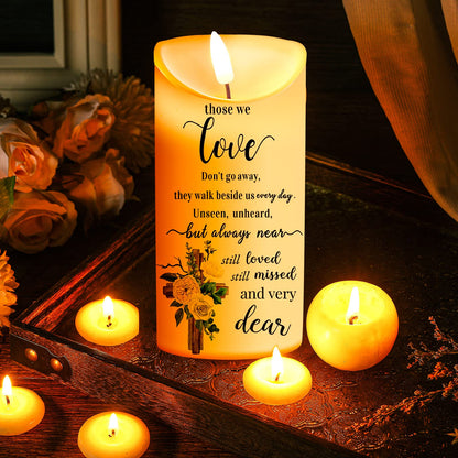 Gerrii Memorial Candles Sympathy Gifts LED Flameless Cardinal Bereavement Candles for Loss of Loved One Sympathy Cardinal Gifts Battery Candle for Prayers(Bright Style)