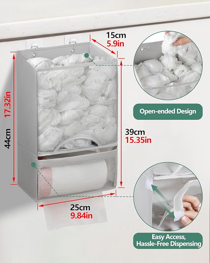 Bag Saver - Extra Large 2 in 1 Plastic Bag Holder Storage, Durable Mesh Grocery
