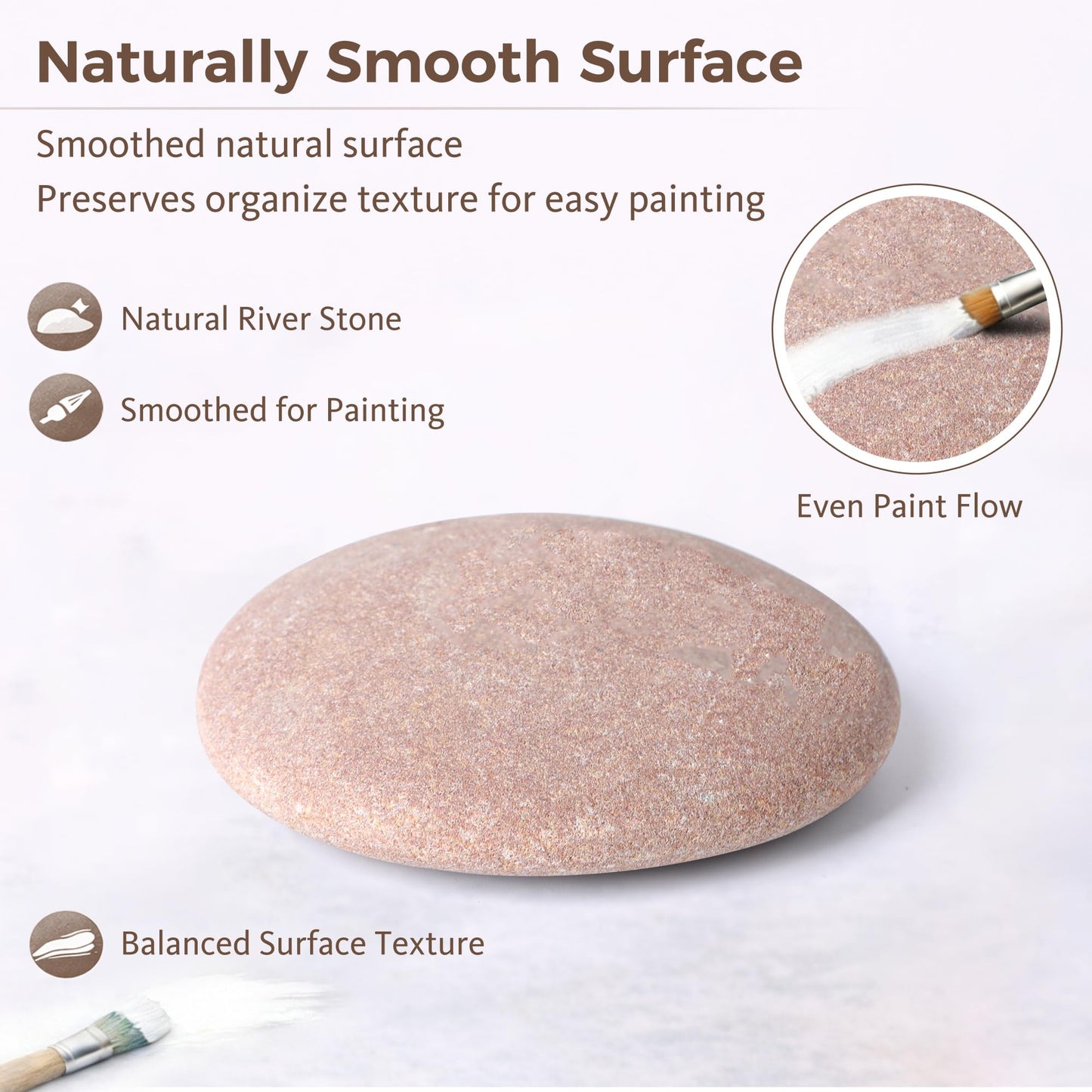 ROCART 12 PCS Large 3.30-4.10" Smooth Natural River Rocks for Painting, Flat Painting Rocks & Craft Stones for Arts, DIY Projects & Creative Studios