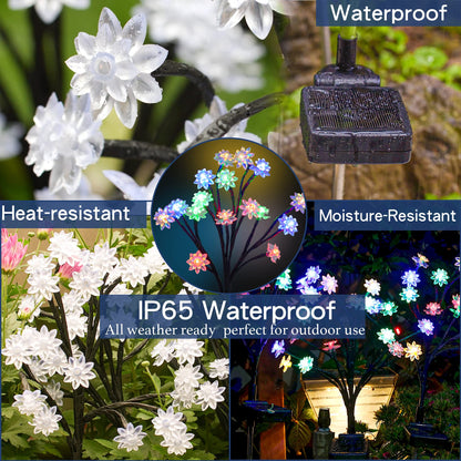 TONULAX Solar Garden Lights - Upgraded Landscape Tree Lights with Larger Solar Capacity, Decorative Light Outdoor for Pathway, Patio, Front Yard Decoration(2 Pack)