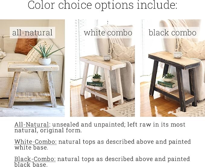 Doug and Cristy Designs Aztec A-Frame Side Table; Reclaimed Wood End Table