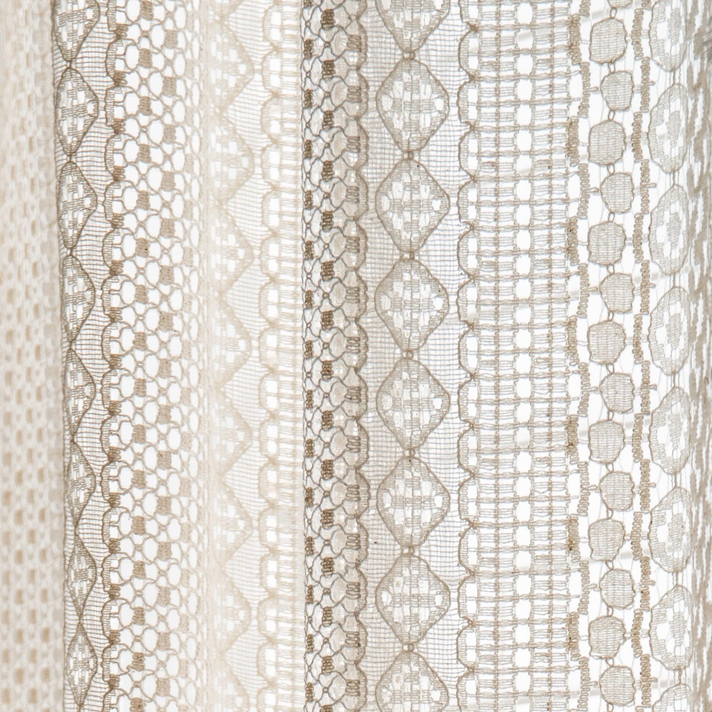 Sutuo Home Beige Boho Lace Sheer Curtains 84 inches Long,Crochet Macrame Semi-Sheer Bohemian Drape with Tassels, Cream Farmhouse Window Curtains for Living Room & Bedroom, 1 Panel 59" W,Rod Pocket