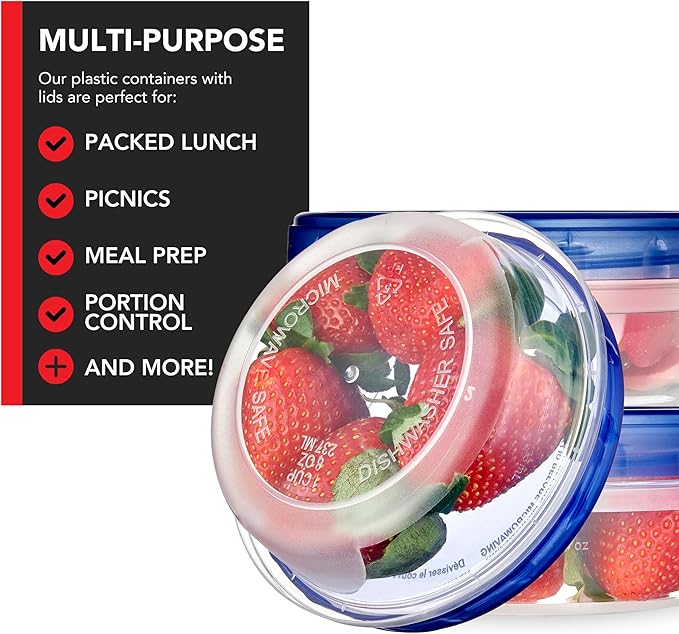 Stock Your Home 8oz Plastic Containers