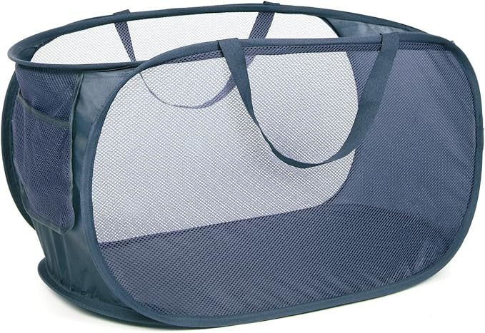 Durable Collapsible Laundry Baskets, Mesh Pop Up Laundry Hamper